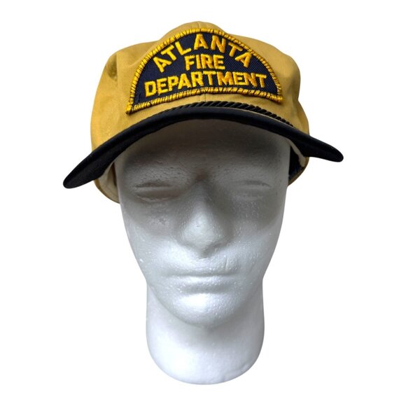 Atlanta Fire Department Vintage Baseball Cap Large Rope Rim Mustard Yellow - Picture 1 of 8